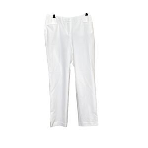I.N.C. womens size 10 pants white straight leg mid-rise zip fly closure